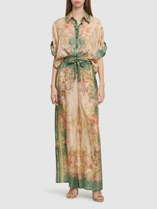 Zimmermann: August printed silk relaxed pants - Multicolor - women_1 | Luisa Via Roma