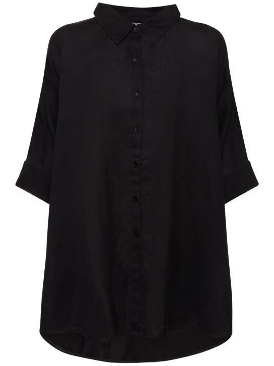 POSSE: Lula linen & cotton long shirt - Black - women_0 | Luisa Via Roma