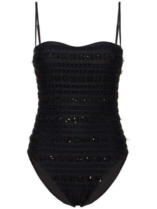 Ermanno Scervino: Embroidered sequined one piece swimsuit - women_0 | Luisa Via Roma