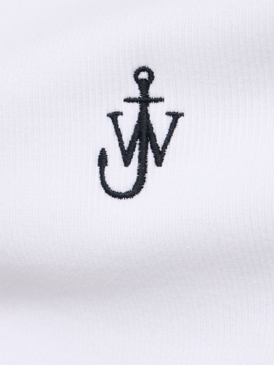 JW Anderson: Logo embroidered ribbed jersey top - women_3 | Luisa Via Roma