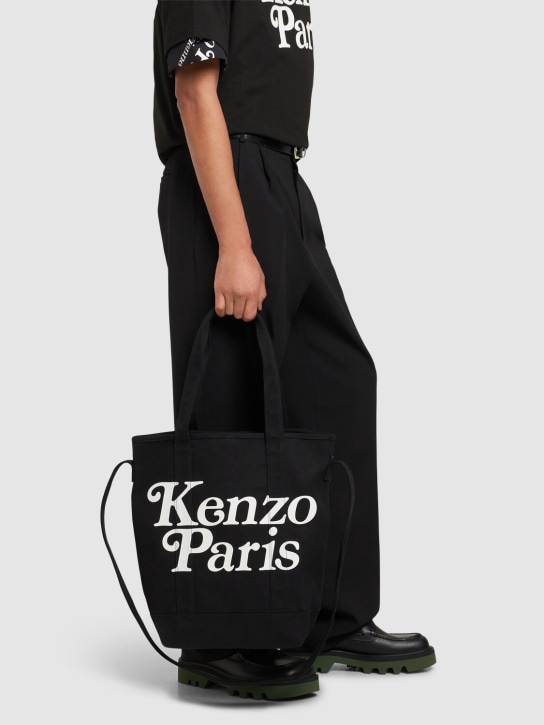 Kenzo Paris: Bolso tote de algodón Kenzo X Verdy - Negro - men_1 | Luisa Via Roma