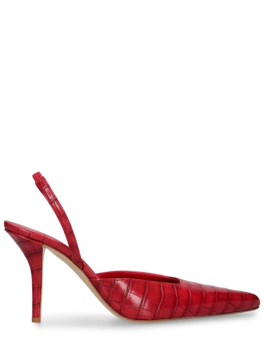 Gia Borghini: Zapatos de tacón de piel sintética 85mm - Rojo - women_0 | Luisa Via Roma