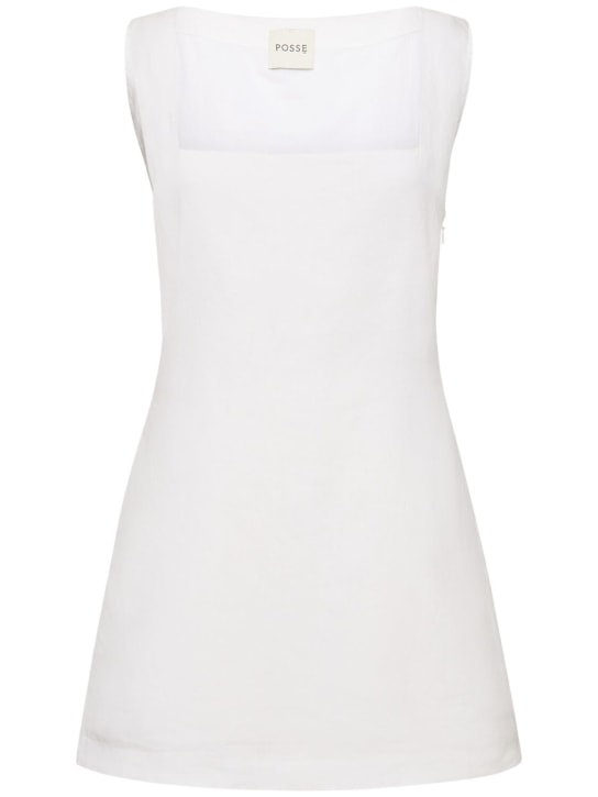POSSE: Alice linen mini dress - Beyaz - women_0 | Luisa Via Roma