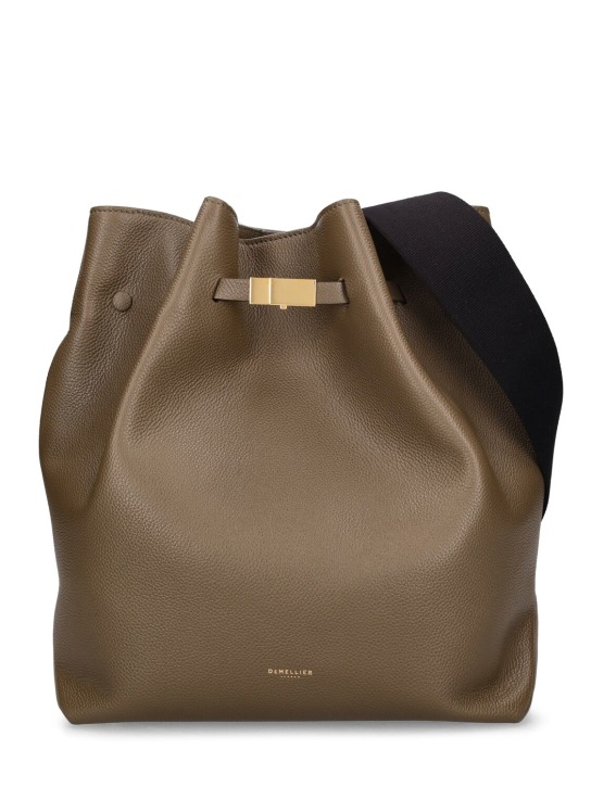 DeMellier: Large New York grain leather bucket bag - Zeytin Yeşili - women_0 | Luisa Via Roma