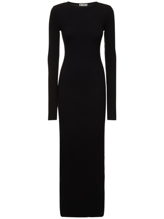 Éterne: Vestido largo de algodón - Negro - women_0 | Luisa Via Roma