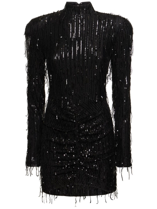 Rotate: Miki sequined mini dress - Black - women_0 | Luisa Via Roma