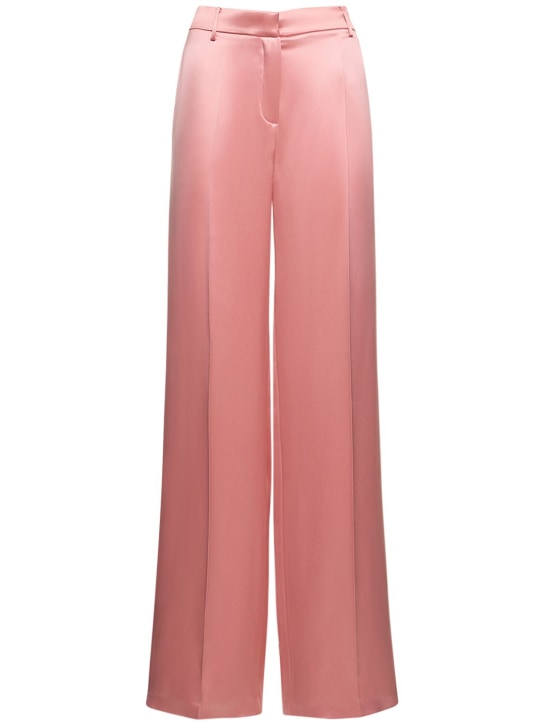 Magda Butrym: Silk satin straight pants - Pink - women_0 | Luisa Via Roma
