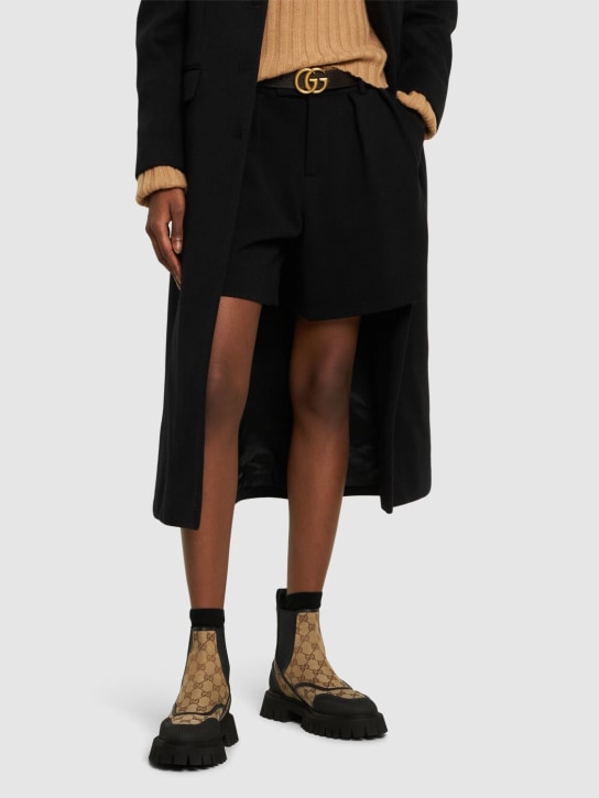 Gucci: 25毫米Novo帆布及踝靴 - Ebony/Black - women_1 | Luisa Via Roma