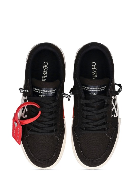 Off-White: Sneakers à lacets en coton vulcanisé - Noir - kids-girls_1 | Luisa Via Roma