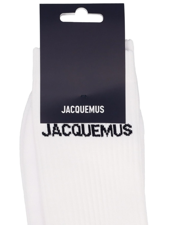 Jacquemus: Les Chaussettes Jacquemus cotton socks - Beyaz - men_1 | Luisa Via Roma