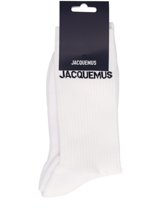 Jacquemus: Les Chaussettes Jacquemus cotton socks - Beyaz - men_0 | Luisa Via Roma