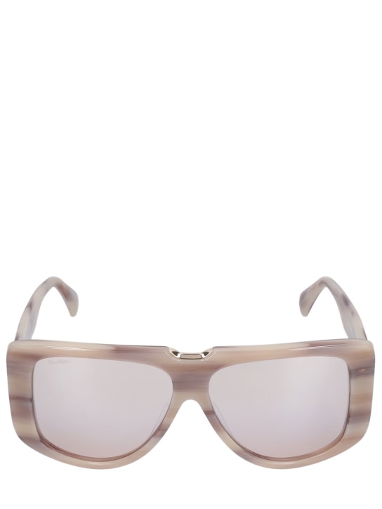Max Mara: Spark mask acetate sunglasses - Beige/Brown - women_0 | Luisa Via Roma