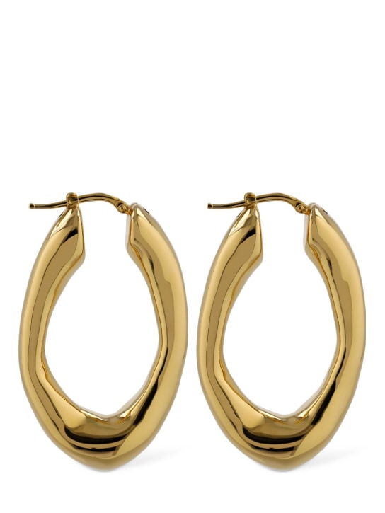 Jil Sander: BW5 2 medium hoop earrings - Gold - women_0 | Luisa Via Roma