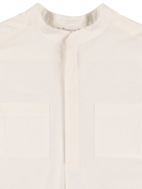 Bonpoint: Camisa de popelina de algodón - Blanco - kids-boys_1 | Luisa Via Roma