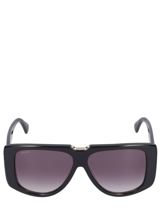 Max Mara: Spark mask acetate sunglasses - Black/Smoke - women_0 | Luisa Via Roma