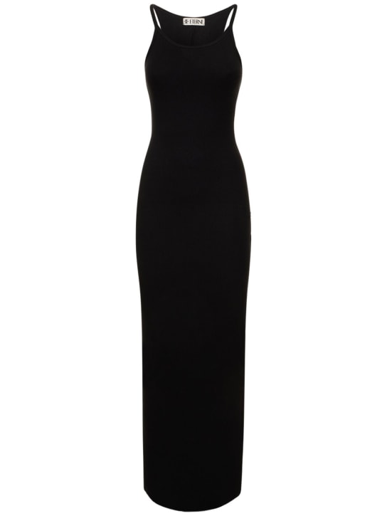 Éterne: Vestido largo de algodón sin mangas - Negro - women_0 | Luisa Via Roma