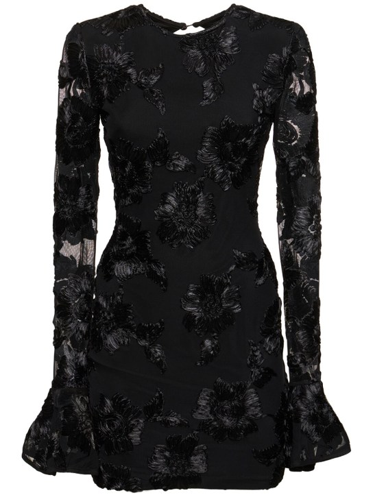 Rotate: Rosita fitted mesh mini dress - Black - women_0 | Luisa Via Roma
