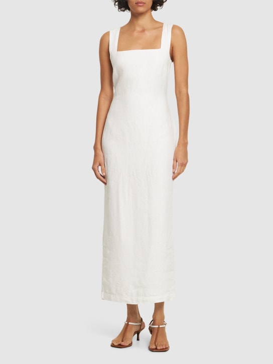 POSSE: Alice linen midi dress - Beyaz - women_1 | Luisa Via Roma