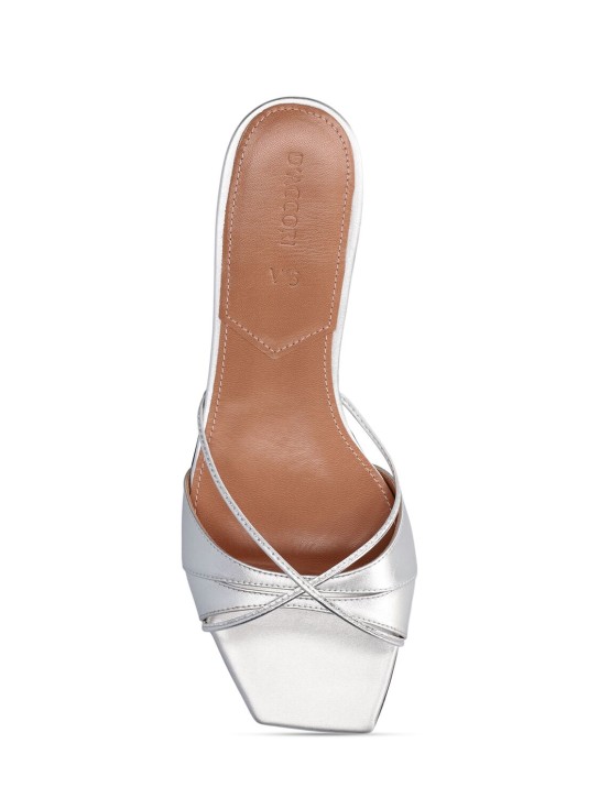 D'accori: Lust metallic leather mule flats - Silver - women_4 | Luisa Via Roma