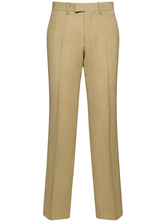 Burberry: Pantalones rectos de lana - Hunter - men_0 | Luisa Via Roma