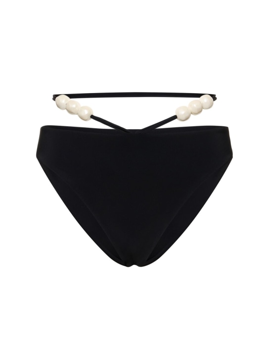 Magda Butrym: Embellished jersey bikini bottoms - Siyah - women_0 | Luisa Via Roma