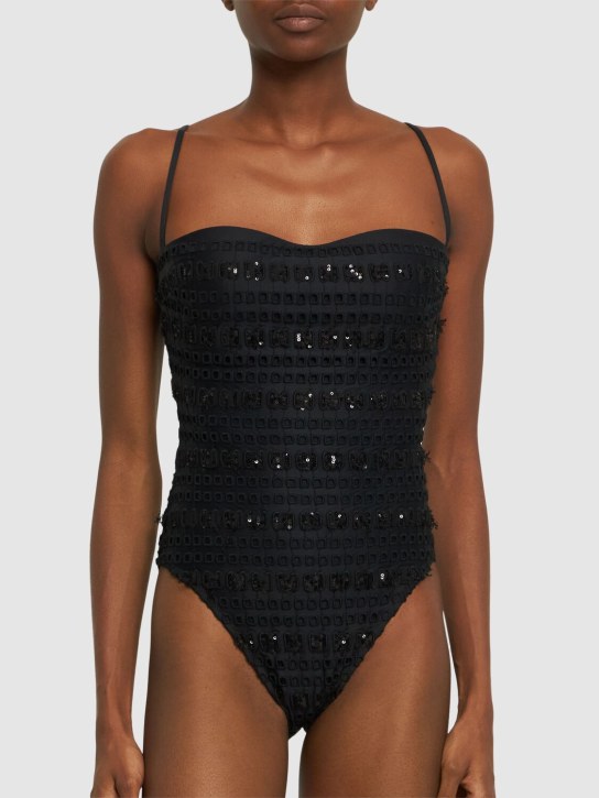 Ermanno Scervino: Embroidered sequined one piece swimsuit - women_1 | Luisa Via Roma