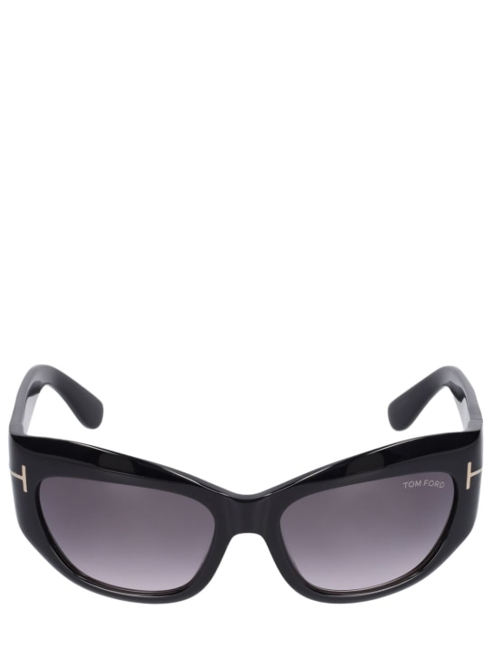 Tom Ford: Katzenaugen-Sonnenbrille aus Acetat „Brianna“ - Black/Smoke - women_0 | Luisa Via Roma