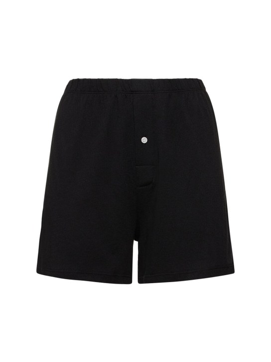 Éterne: Lounge cotton blend boxer shorts - Black - women_0 | Luisa Via Roma