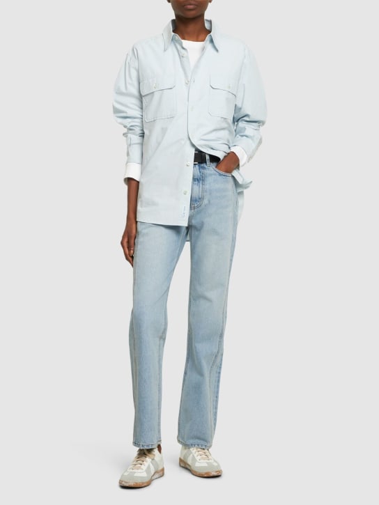 Dunst: Linear high rise straight jeans - Blue - women_1 | Luisa Via Roma