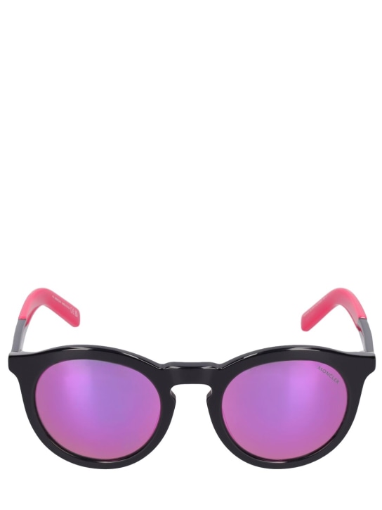 Moncler: Gafas de sol redondas - Negro/Púrpura - women_0 | Luisa Via Roma