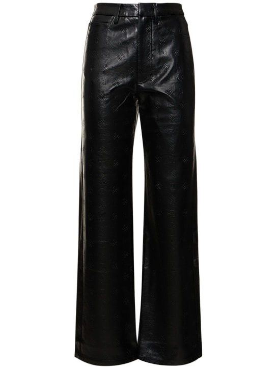 Rotate: Pantalones rectos de piel sintética - Negro - women_0 | Luisa Via Roma