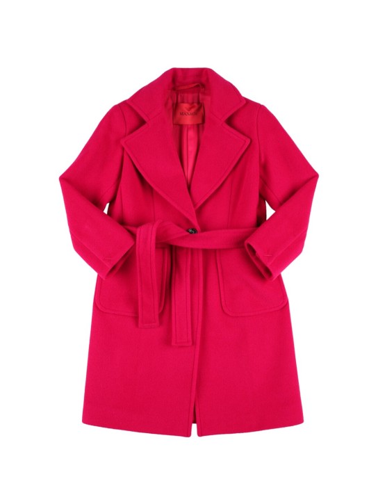 MAX&Co.: Belted wool long coat - Fuşya - kids-girls_0 | Luisa Via Roma