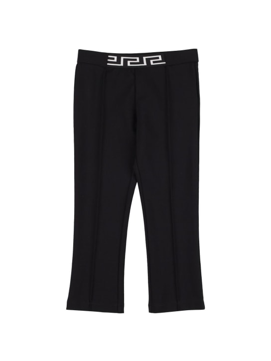 Versace: Jersey interlock pants - Siyah - kids-girls_0 | Luisa Via Roma