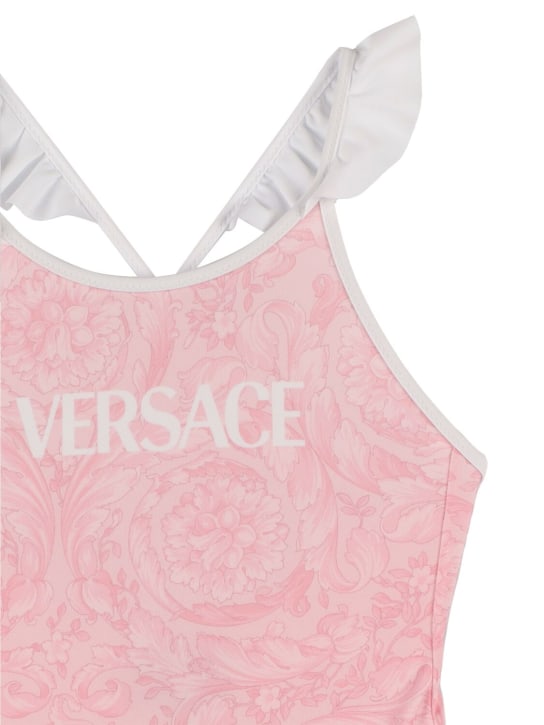 Versace: Recycled Lycra one piece swimsuit - Pembe - kids-girls_1 | Luisa Via Roma