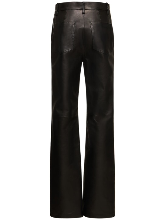 Magda Butrym: Leather high rise straight pants - women_4 | Luisa Via Roma