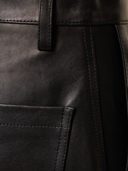 Magda Butrym: Leather high rise straight pants - women_3 | Luisa Via Roma