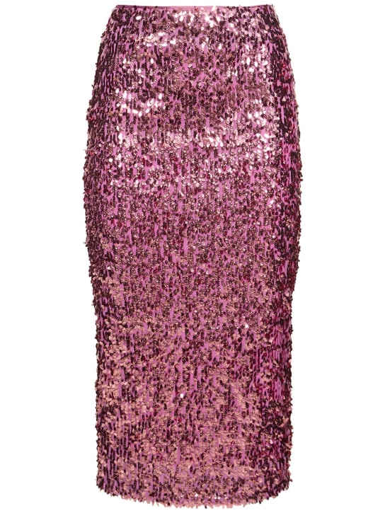 Rotate: Sequined pencil midi skirt - Pink - women_0 | Luisa Via Roma