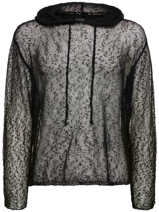 Jaded London: Fine knit hoodie - Black - men_0 | Luisa Via Roma