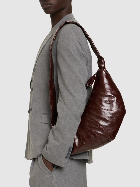 Lemaire: Medium Croissant coated cotton crossbody - men_1 | Luisa Via Roma