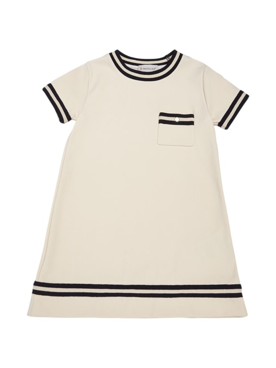 Moncler: Tech dress - Beyaz/Mavi - kids-girls_0 | Luisa Via Roma