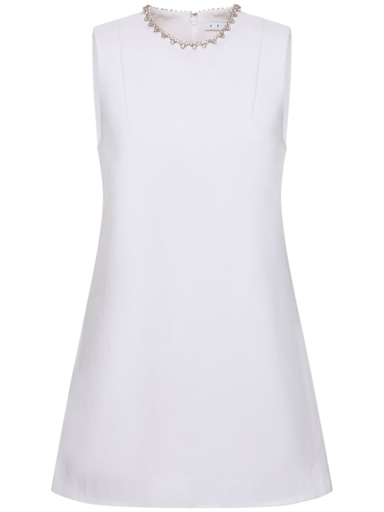 Area: Crystal heart crepe mini dress - Beyaz - women_0 | Luisa Via Roma