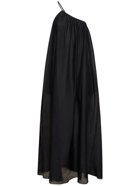 Matteau: Robe longue en coton et soie - Noir - women_0 | Luisa Via Roma