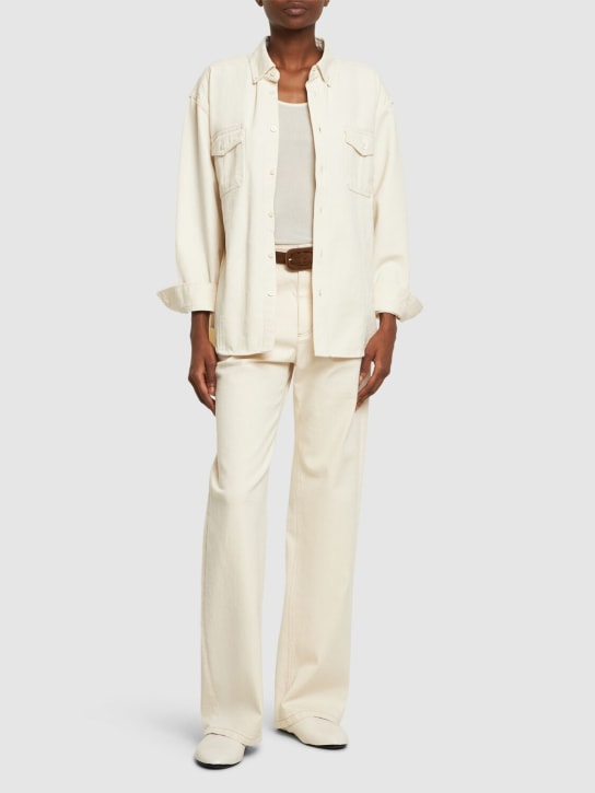 Dunst: Klassisches Hemd aus Baumwolldenim - Weiß - women_1 | Luisa Via Roma