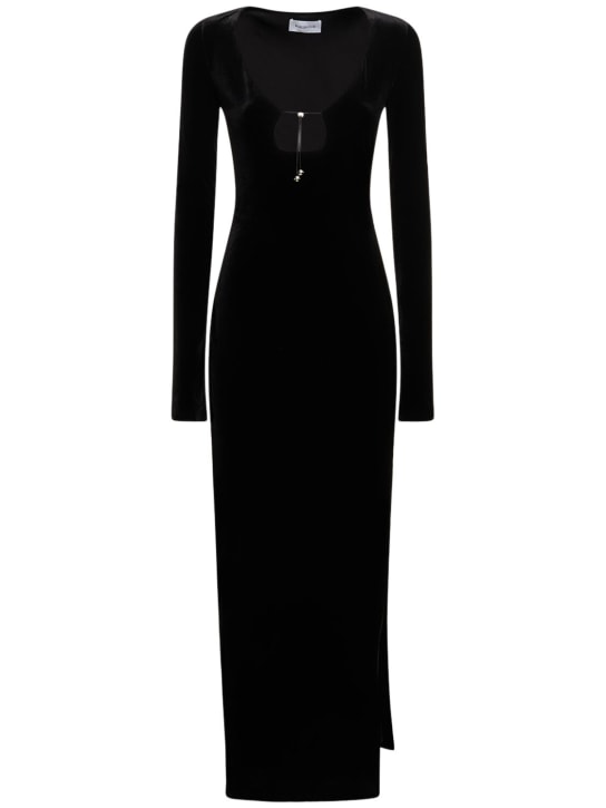 16arlington: Solaria天鹅绒迷笛连衣裙 - 黑色 - women_0 | Luisa Via Roma