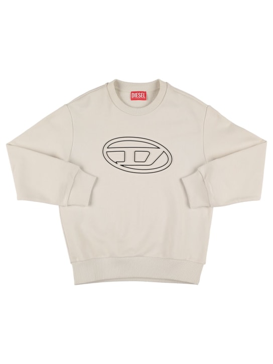 Diesel Kids: Sweatshirt aus Baumwollfleece mit Logodruck - Weiß - kids-boys_0 | Luisa Via Roma