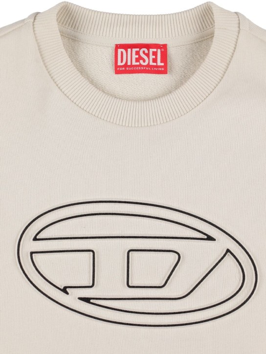 Diesel Kids: Sweatshirt aus Baumwollfleece mit Logodruck - Weiß - kids-boys_1 | Luisa Via Roma