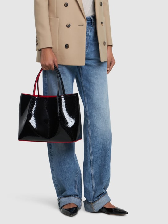 Christian Louboutin: Small Cabarock Birdy patent tote bag - women_1 | Luisa Via Roma