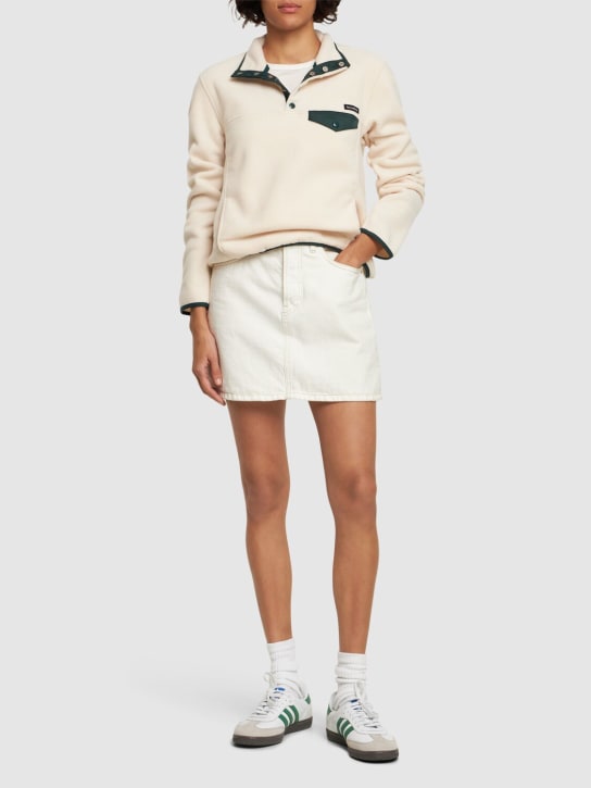 Sporty & Rich: Buttoned polar fleece sweatshirt - White - women_1 | Luisa Via Roma