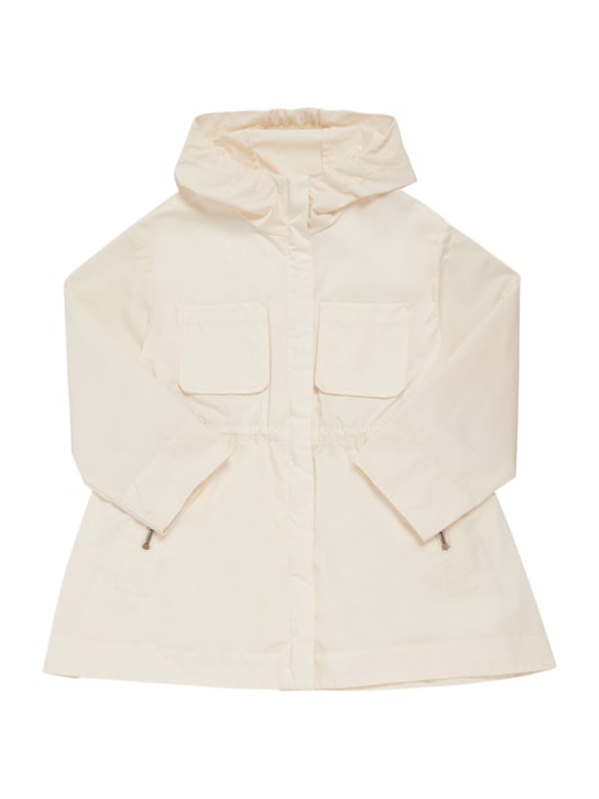 Moncler: Adeola tech parka jacket - White - kids-girls_0 | Luisa Via Roma