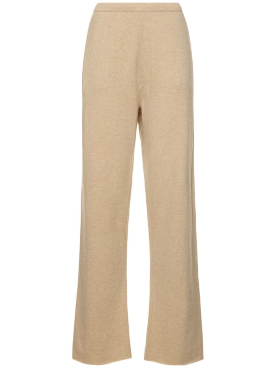 Extreme Cashmere: Rush knitted cashmere blend pants - Beige - women_0 | Luisa Via Roma